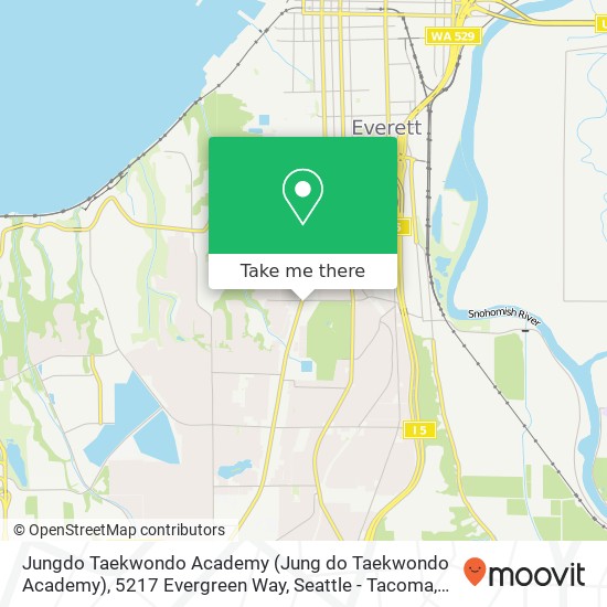 Mapa de Jungdo Taekwondo Academy (Jung do Taekwondo Academy), 5217 Evergreen Way