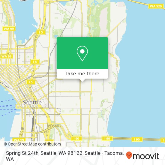 Mapa de Spring St 24th, Seattle, WA 98122