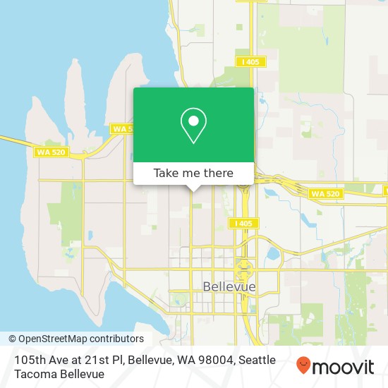 105th Ave at 21st Pl, Bellevue, WA 98004 map