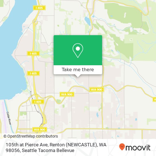 Mapa de 105th at Pierce Ave, Renton (NEWCASTLE), WA 98056