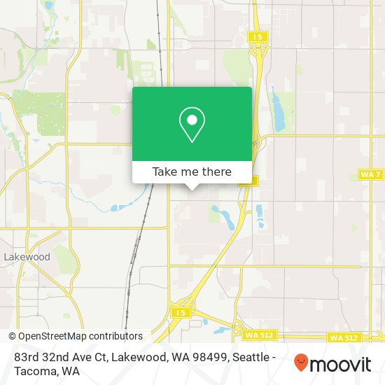 Mapa de 83rd 32nd Ave Ct, Lakewood, WA 98499