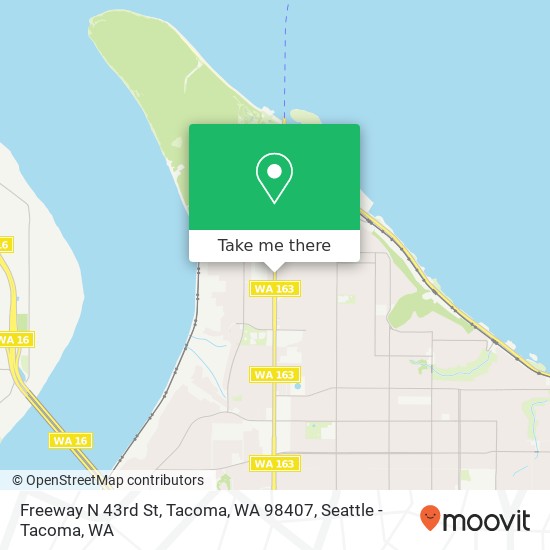 Mapa de Freeway  N 43rd St, Tacoma, WA 98407