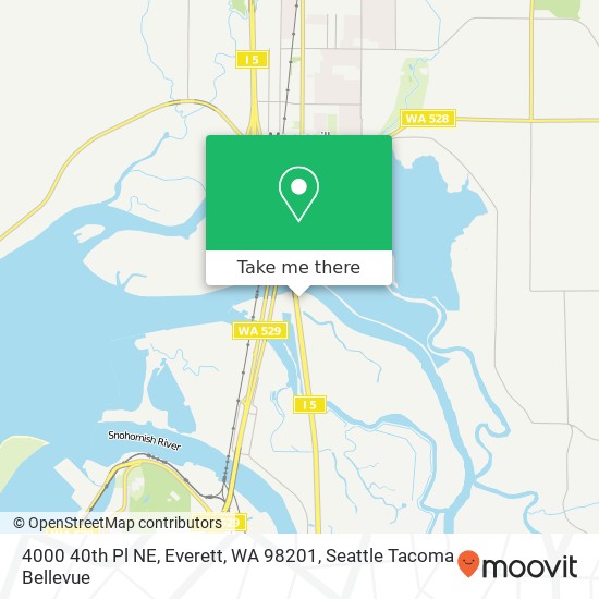 Mapa de 4000 40th Pl NE, Everett, WA 98201
