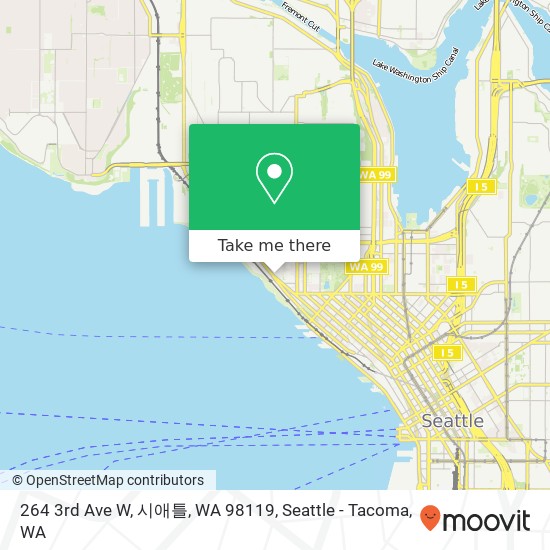 Mapa de 264 3rd Ave W, 시애틀, WA 98119