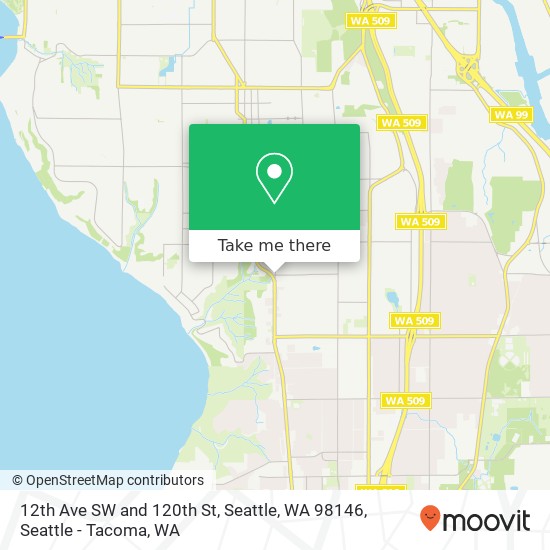 Mapa de 12th Ave SW and 120th St, Seattle, WA 98146