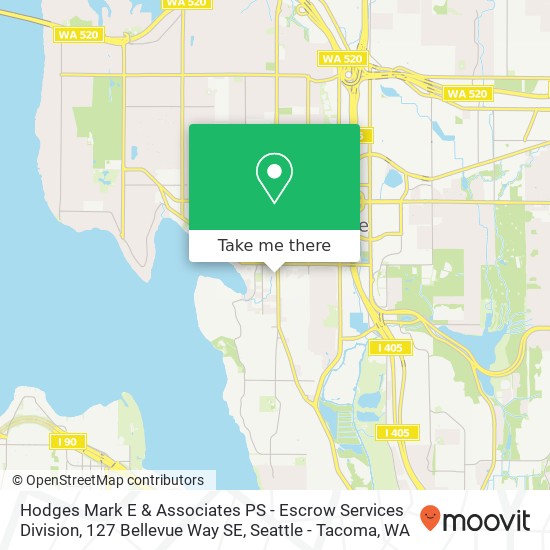 Hodges Mark E & Associates PS - Escrow Services Division, 127 Bellevue Way SE map