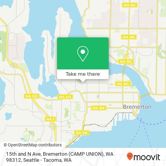 Mapa de 15th and N Ave, Bremerton (CAMP UNION), WA 98312