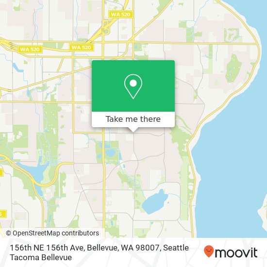 156th NE 156th Ave, Bellevue, WA 98007 map