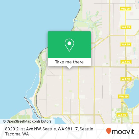 Mapa de 8320 21st Ave NW, Seattle, WA 98117