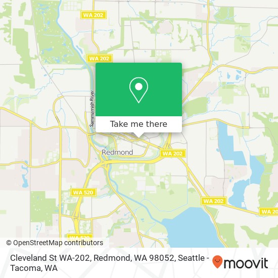 Mapa de Cleveland St WA-202, Redmond, WA 98052