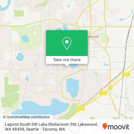 Mapa de Lagoon South SW Lake Steilacoom SW, Lakewood, WA 98498