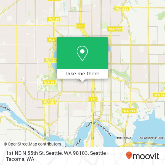 Mapa de 1st NE N 55th St, Seattle, WA 98103