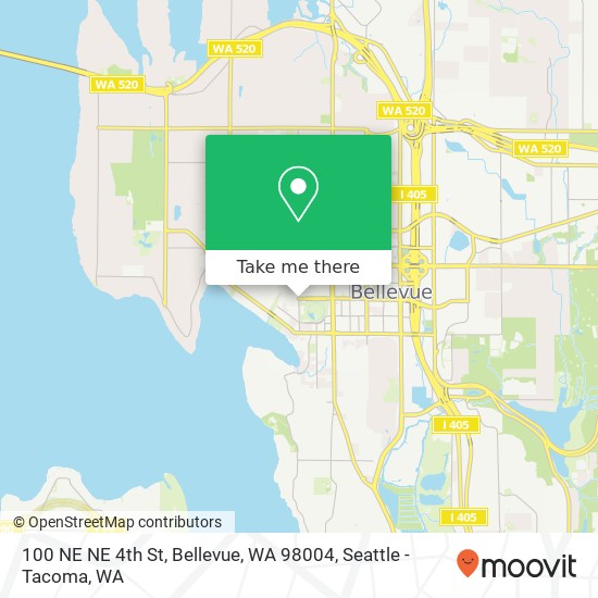 Mapa de 100 NE NE 4th St, Bellevue, WA 98004