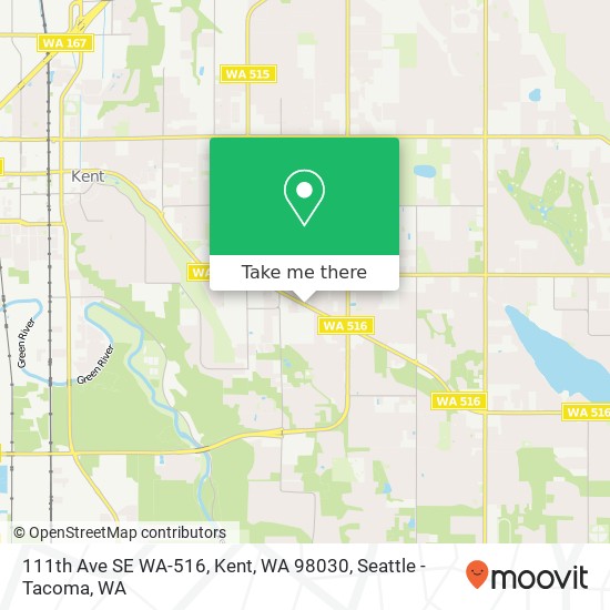 Mapa de 111th Ave SE WA-516, Kent, WA 98030