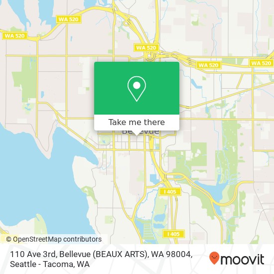 Mapa de 110 Ave 3rd, Bellevue (BEAUX ARTS), WA 98004