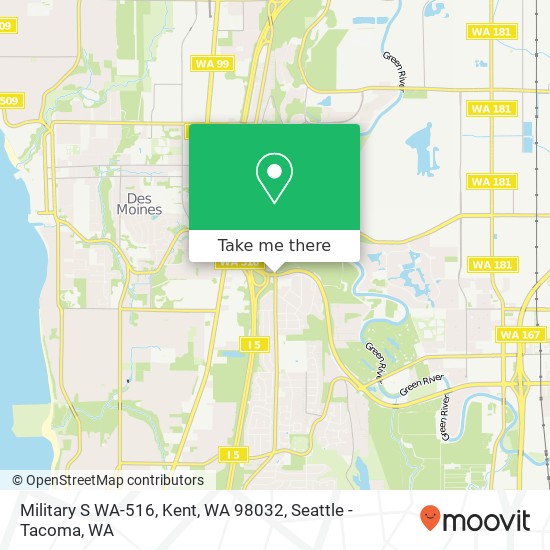 Military S WA-516, Kent, WA 98032 map