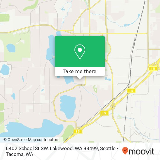 Mapa de 6402 School St SW, Lakewood, WA 98499