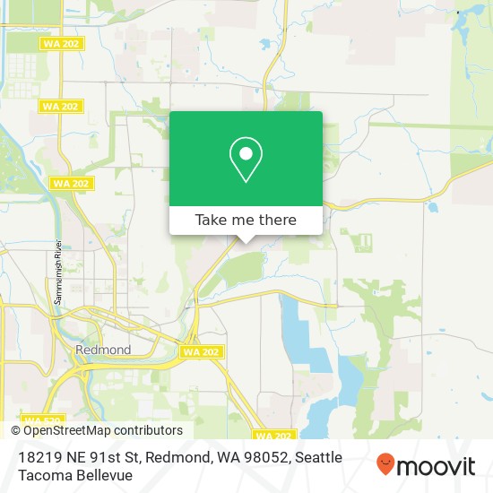 Mapa de 18219 NE 91st St, Redmond, WA 98052