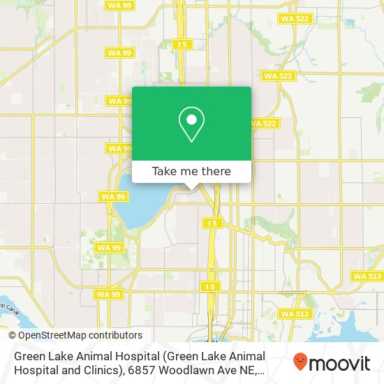 Mapa de Green Lake Animal Hospital (Green Lake Animal Hospital and Clinics), 6857 Woodlawn Ave NE