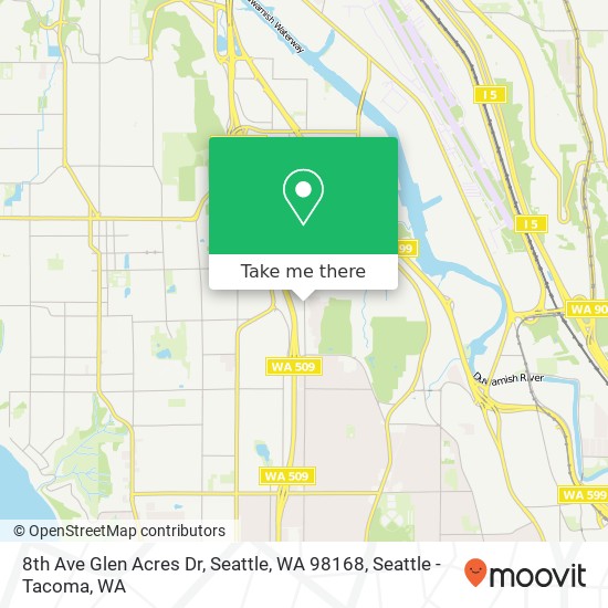 Mapa de 8th Ave Glen Acres Dr, Seattle, WA 98168