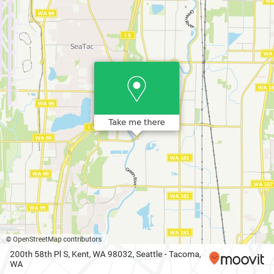 Mapa de 200th 58th Pl S, Kent, WA 98032