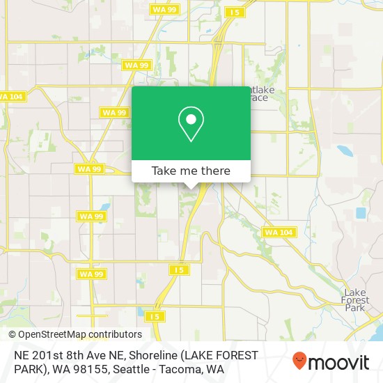 NE 201st 8th Ave NE, Shoreline (LAKE FOREST PARK), WA 98155 map