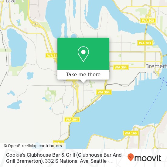 Cookie's Clubhouse Bar & Grill (Clubhouse Bar And Grill Bremerton), 332 S National Ave map