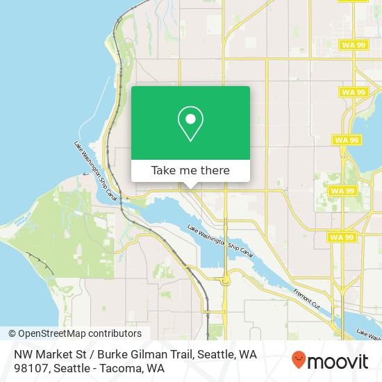 Mapa de NW Market St / Burke Gilman Trail, Seattle, WA 98107