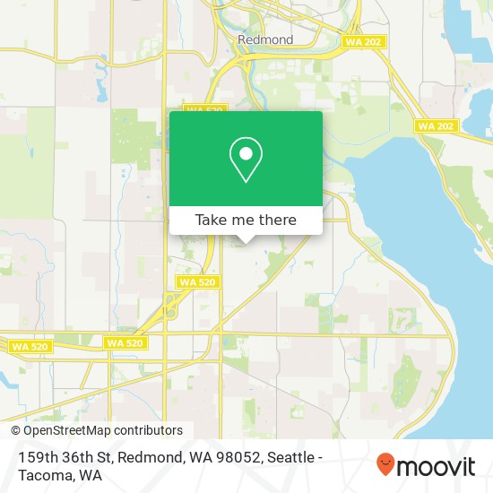 159th 36th St, Redmond, WA 98052 map