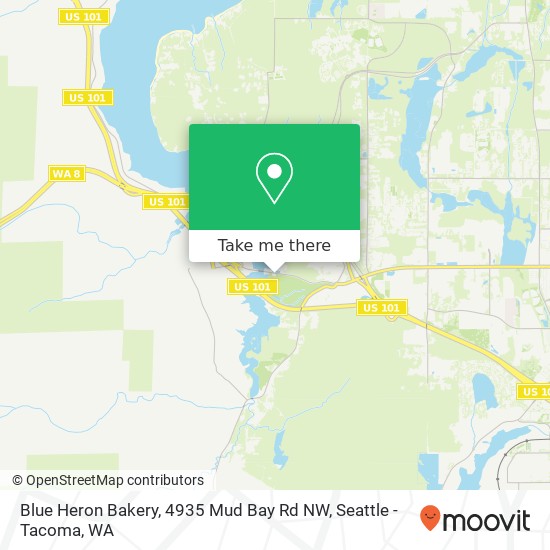 Mapa de Blue Heron Bakery, 4935 Mud Bay Rd NW