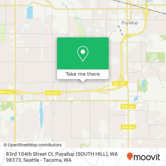 83rd 104th Street Ct, Puyallup (SOUTH HILL), WA 98373 map