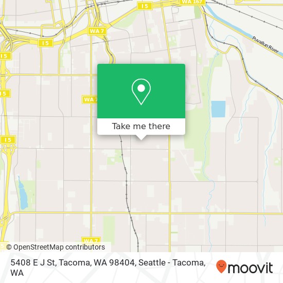 Mapa de 5408 E J St, Tacoma, WA 98404