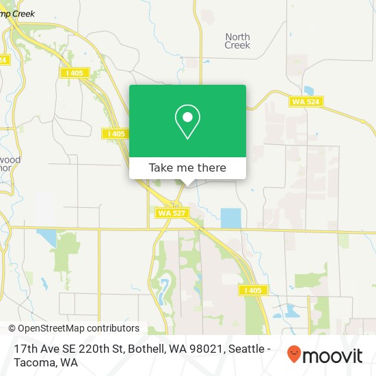 17th Ave SE 220th St, Bothell, WA 98021 map