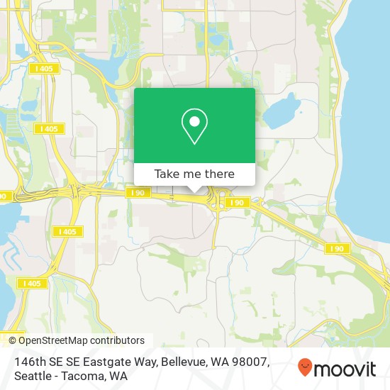 Mapa de 146th SE SE Eastgate Way, Bellevue, WA 98007
