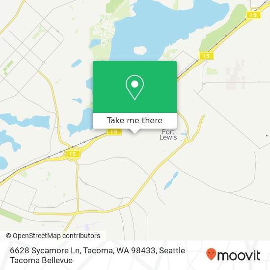 Mapa de 6628 Sycamore Ln, Tacoma, WA 98433