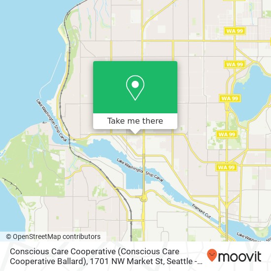 Mapa de Conscious Care Cooperative (Conscious Care Cooperative Ballard), 1701 NW Market St