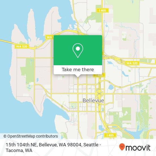 Mapa de 15th 104th NE, Bellevue, WA 98004