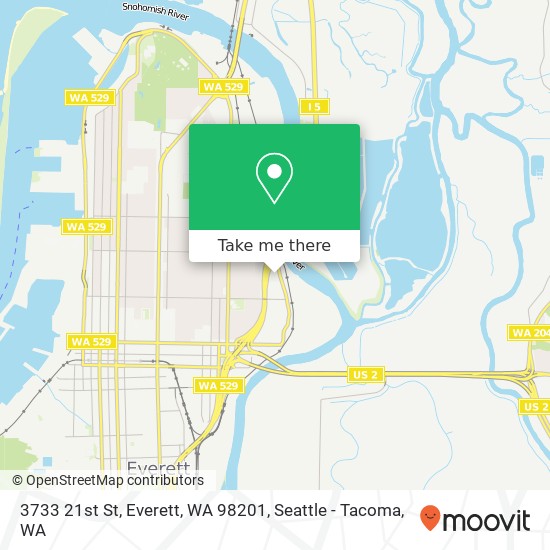 Mapa de 3733 21st St, Everett, WA 98201