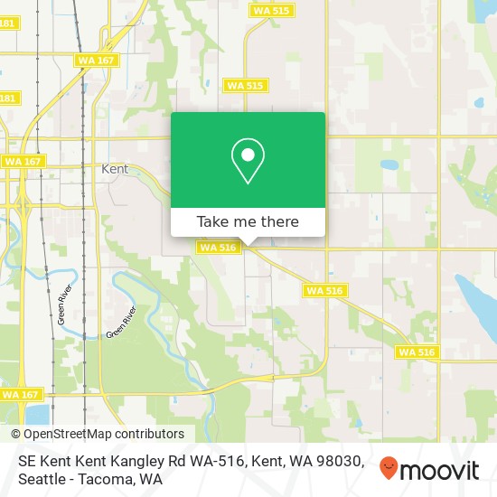 Mapa de SE Kent Kent Kangley Rd WA-516, Kent, WA 98030