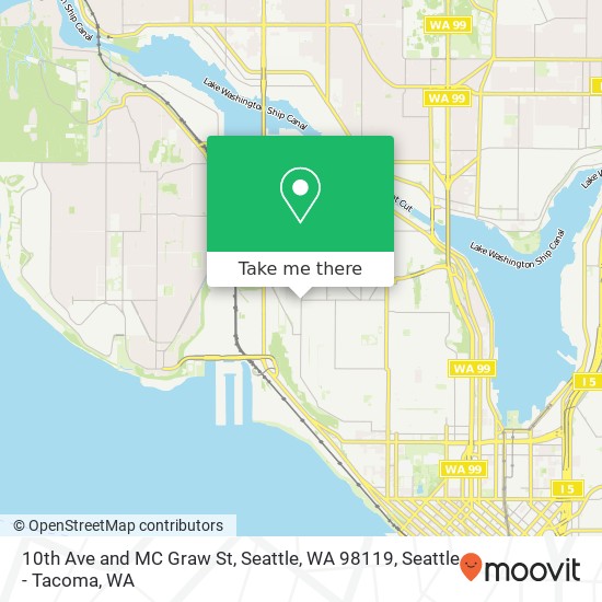 Mapa de 10th Ave and MC Graw St, Seattle, WA 98119