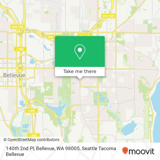 Mapa de 140th 2nd Pl, Bellevue, WA 98005