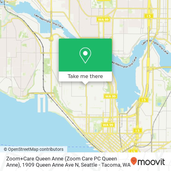 Zoom+Care Queen Anne (Zoom Care PC Queen Anne), 1909 Queen Anne Ave N map