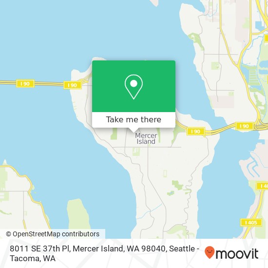 Mapa de 8011 SE 37th Pl, Mercer Island, WA 98040