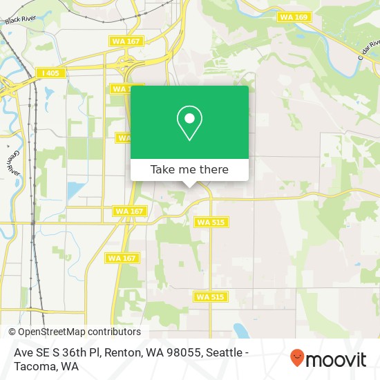 Ave SE S 36th Pl, Renton, WA 98055 map