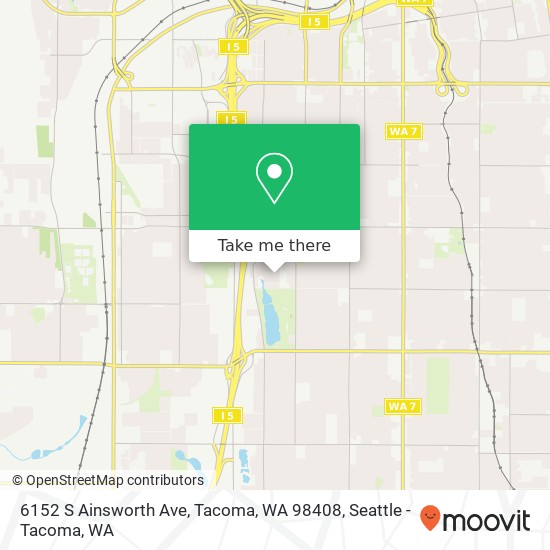 Mapa de 6152 S Ainsworth Ave, Tacoma, WA 98408