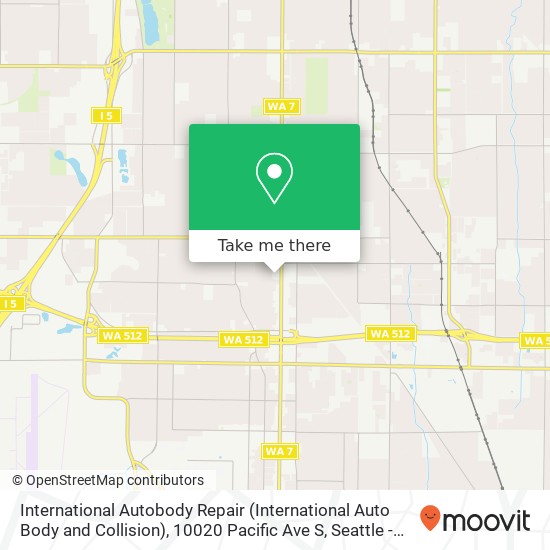 International Autobody Repair (International Auto Body and Collision), 10020 Pacific Ave S map