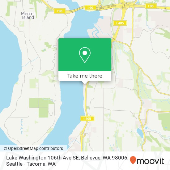 Mapa de Lake Washington 106th Ave SE, Bellevue, WA 98006