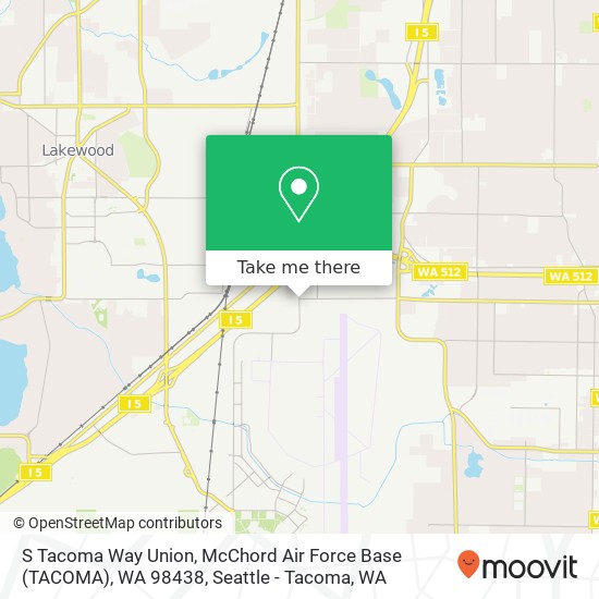 S Tacoma Way Union, McChord Air Force Base (TACOMA), WA 98438 map