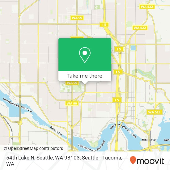 Mapa de 54th Lake N, Seattle, WA 98103