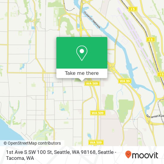 Mapa de 1st Ave S SW 100 St, Seattle, WA 98168